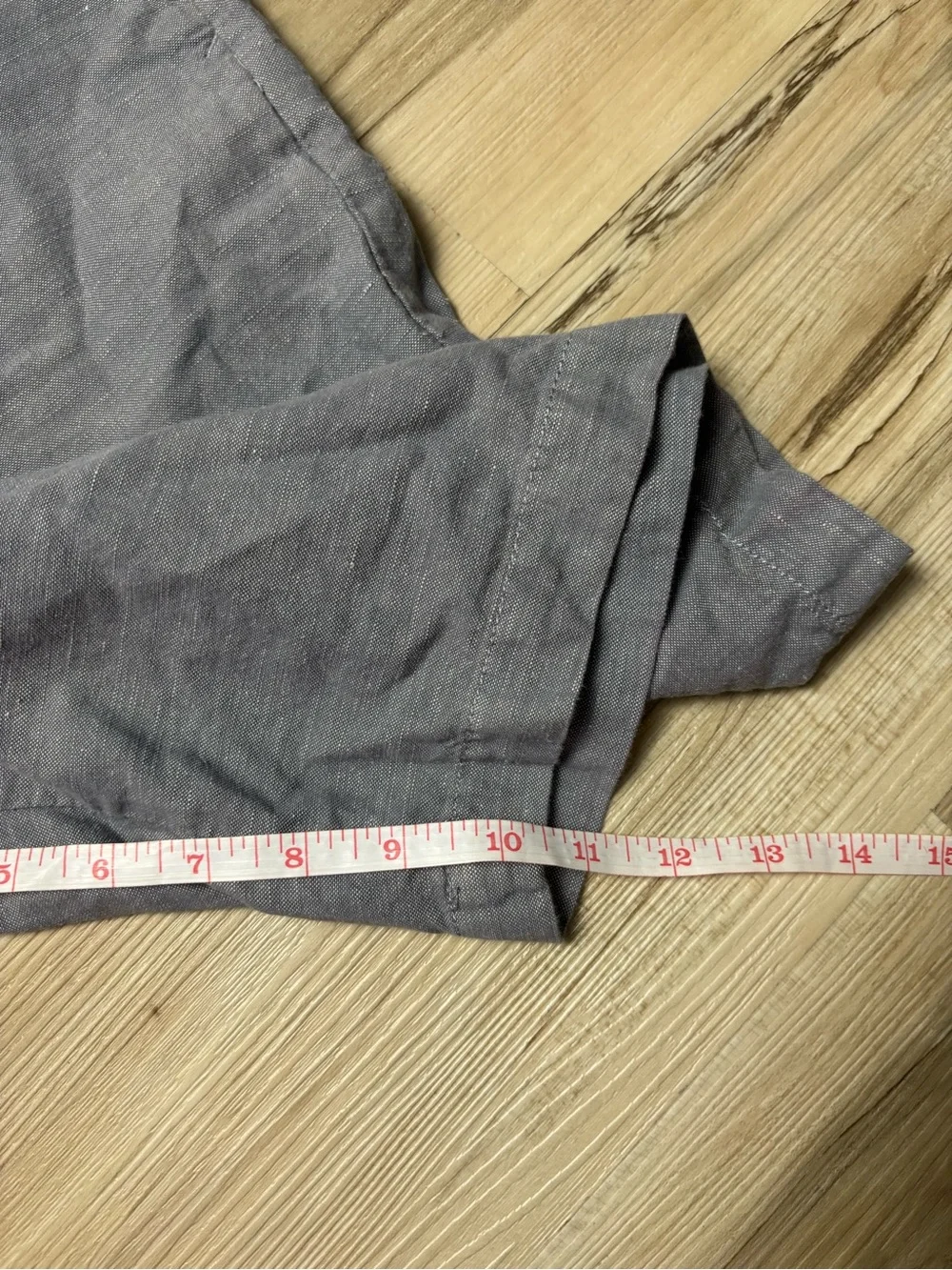 Banana Republic Emerson Short Men's 34 Light Blue Chambray Linen Cotton Chino